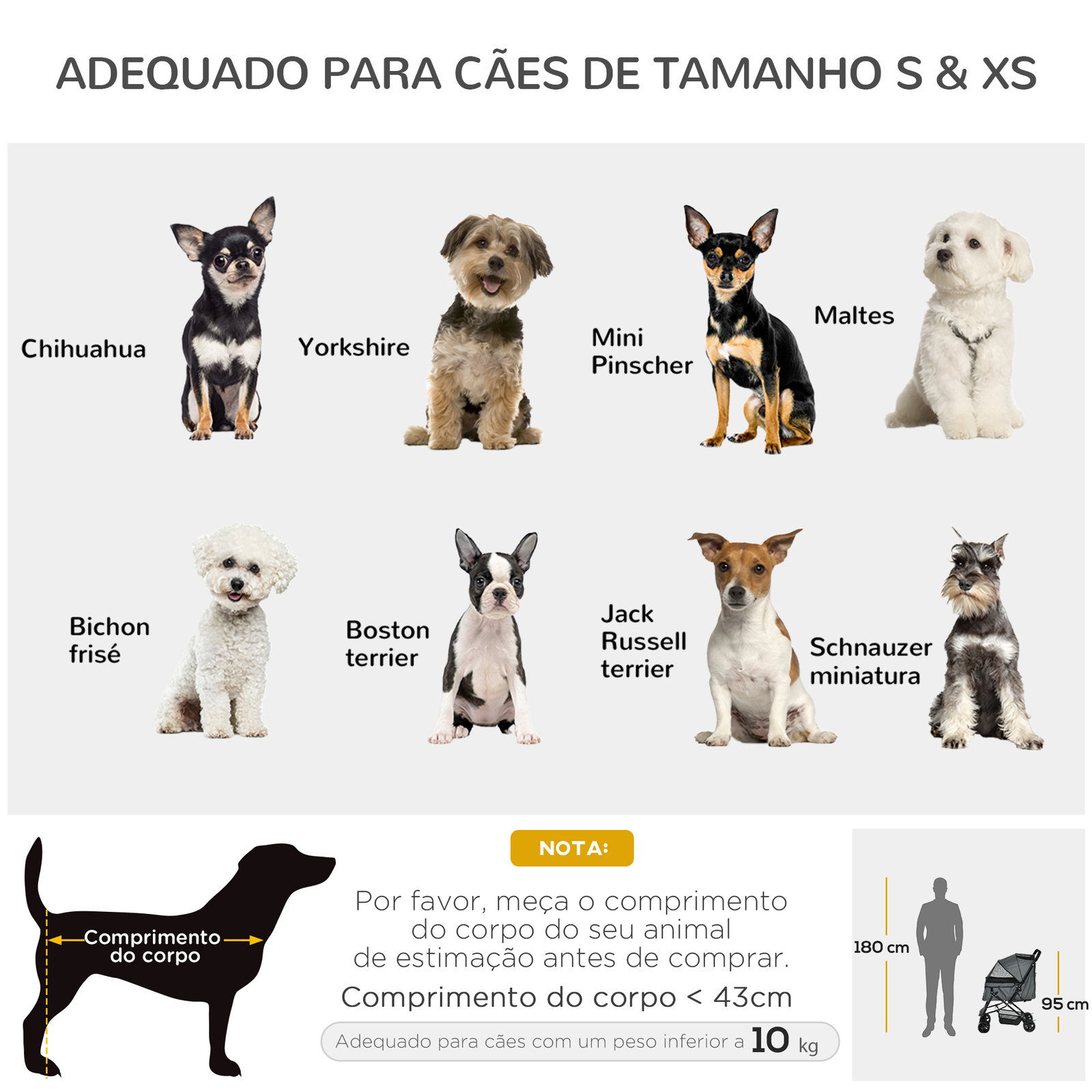 Carrinho para animais de estimação dobrável carro para cães e gatos com capô ajustável cesta de armazenamento cinto de segurança tecido oxford 600d aço 76,5x52x95cm cinza