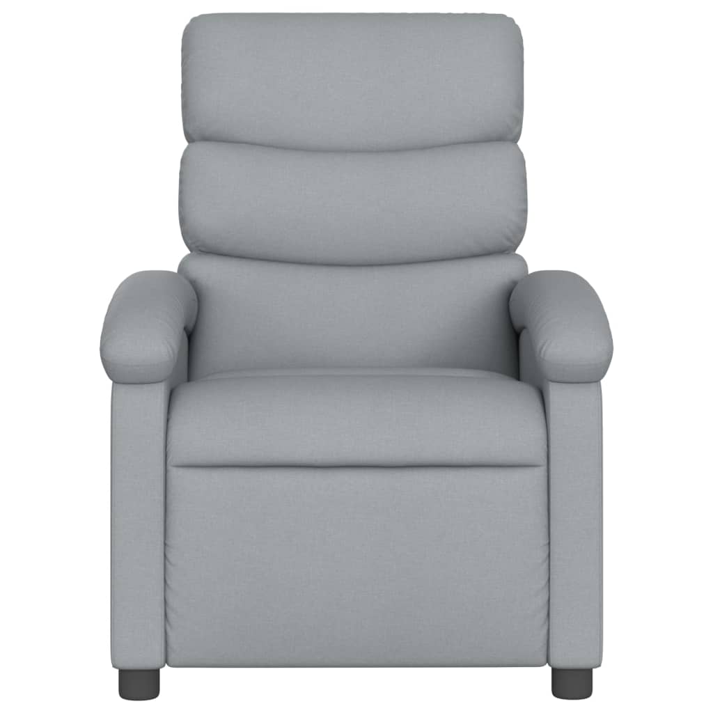 Poltrona de massagem reclinável em tecido cinza claro