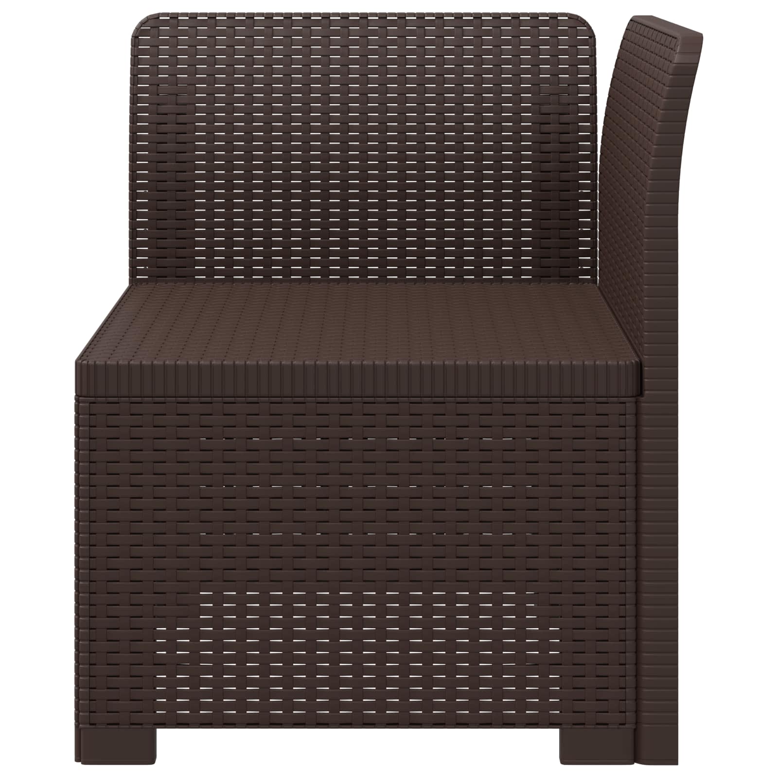 Sofá de jardim 1 lugar look rattan PP castanho