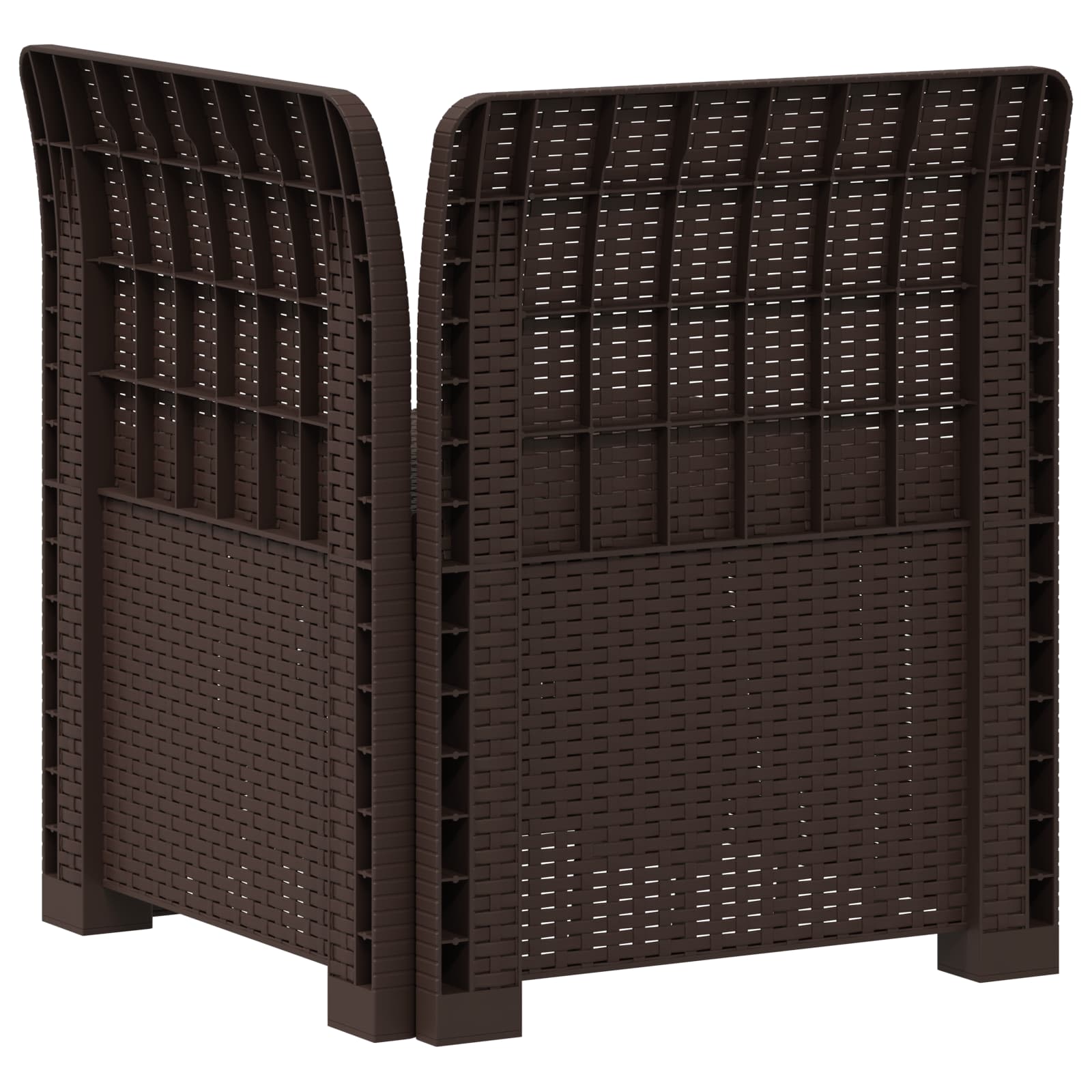 Sofá de jardim 1 lugar look rattan PP castanho