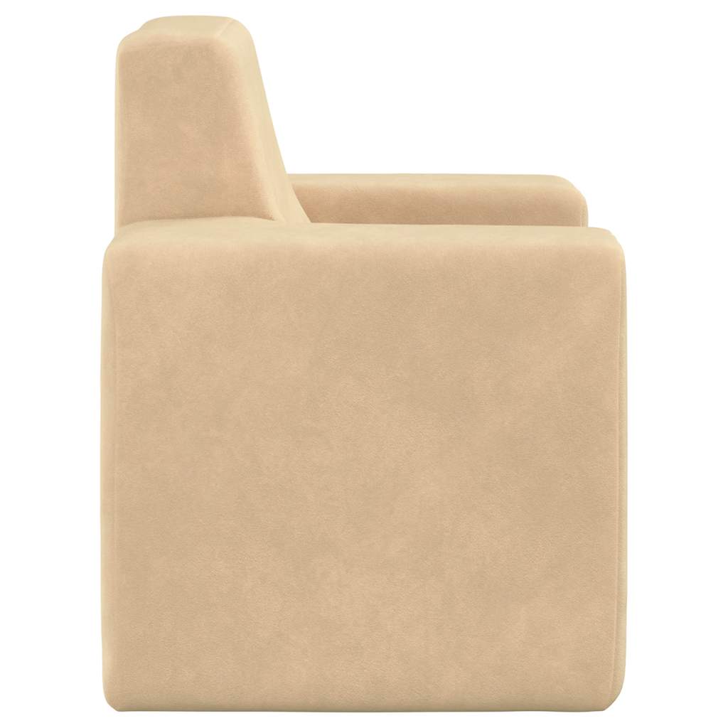 Sofá infantil pelúcia macia cor creme