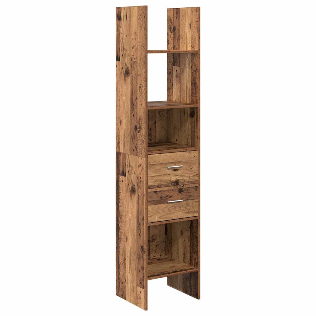Gabinete de livros 2 níveis 40 x 35 x 180 cm madeira antiga