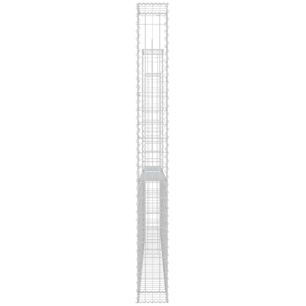 Cesto gabião em forma de u c/ 2 postes 140x20x200 cm ferro
