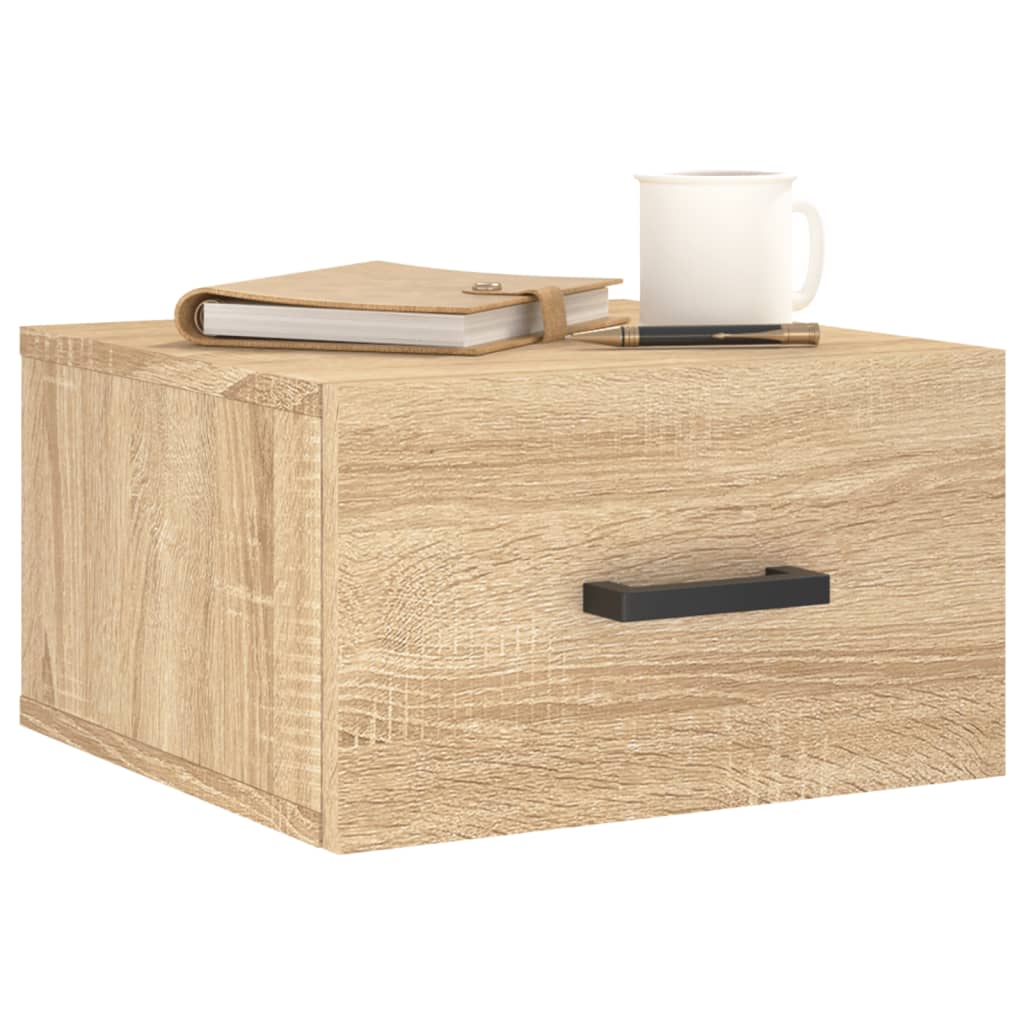 Mesa de cabeceira montagem na parede 35x35x20 cm cor sonoma