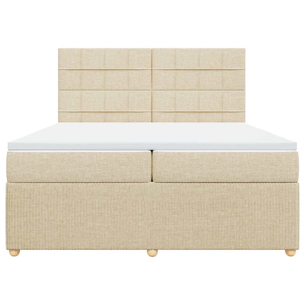 Cama com molas/colchão 200x200 cm tecido cor creme