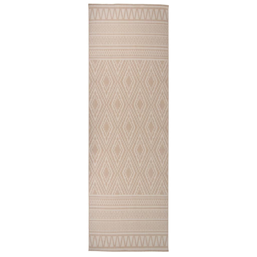 Tapete de tecido plano para exterior 80x250 cm riscas castanhas