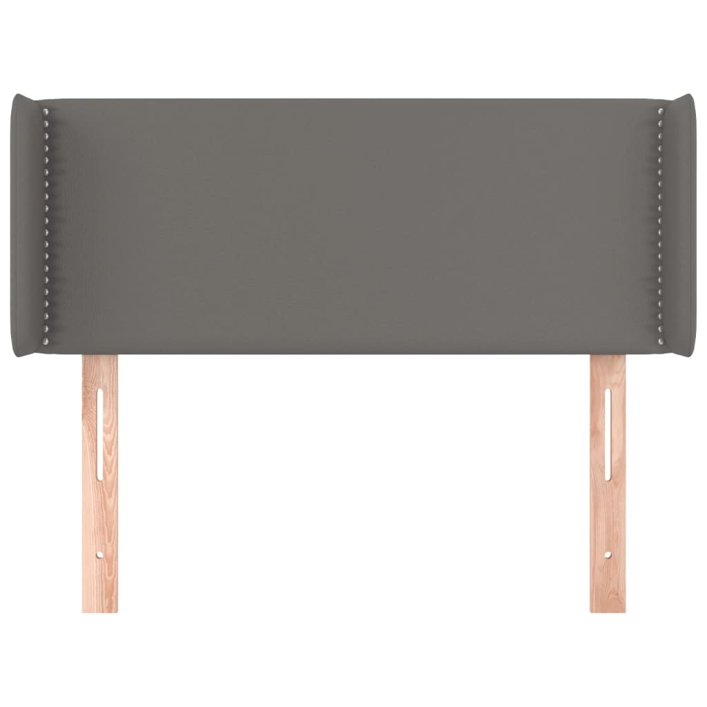 Cabeceira de cama c/ abas couro artificial 83x16x78/88 cm cinza