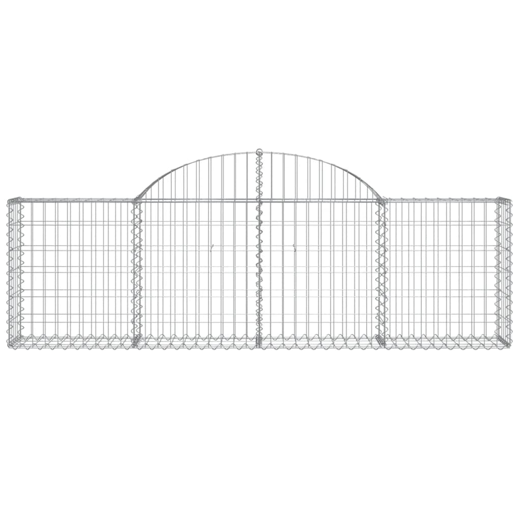 Cestos gabião arqueados 6 pcs 200x30x60/80 cm ferro galvanizado