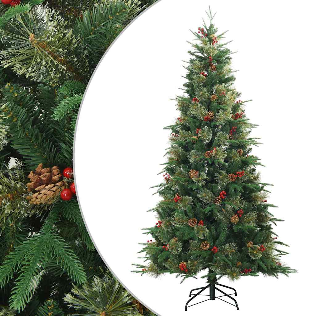 Árvore de natal articulada artificial com suporte verde 240 cm