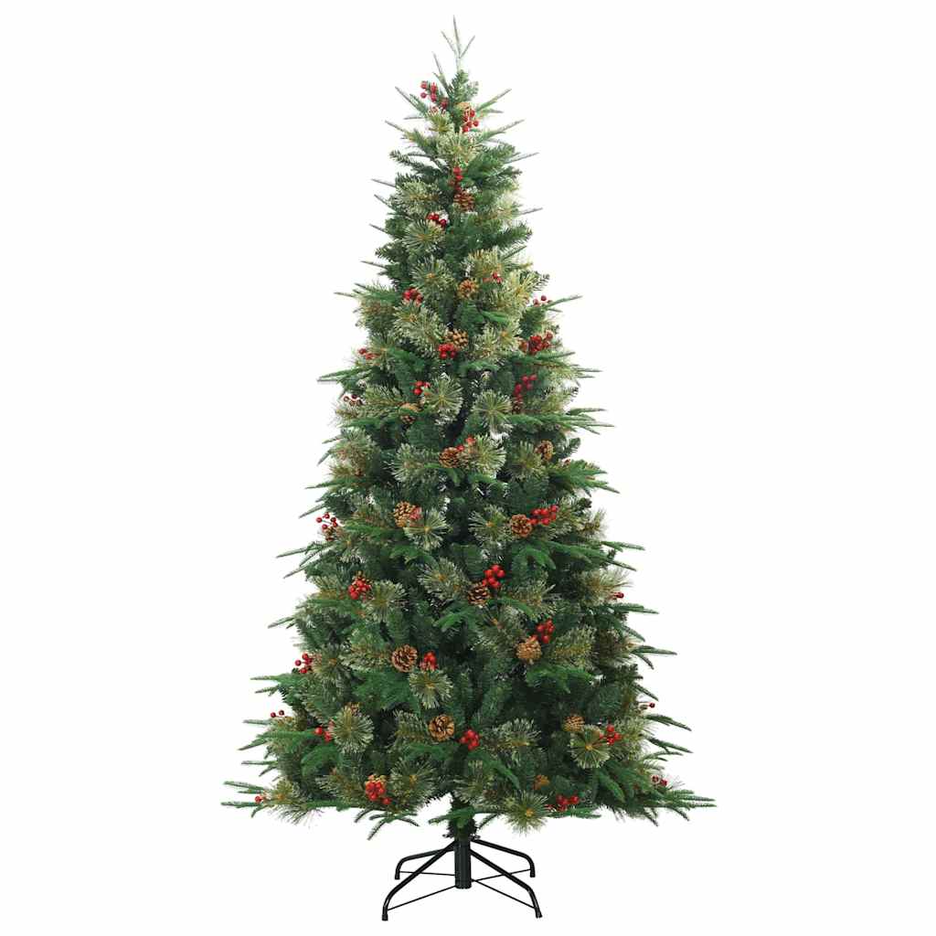 Árvore de natal articulada artificial com suporte verde 240 cm