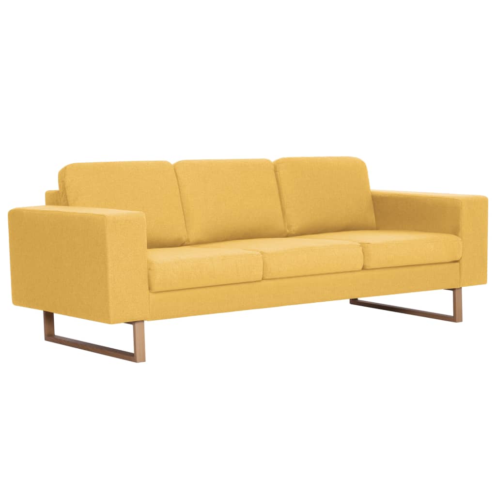 2 Pcs conjunto de sofás tecido amarelo