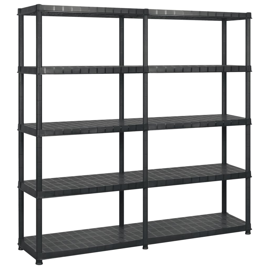 Unidade com 5 prateleiras 183x45,7x185 cm plástico preto