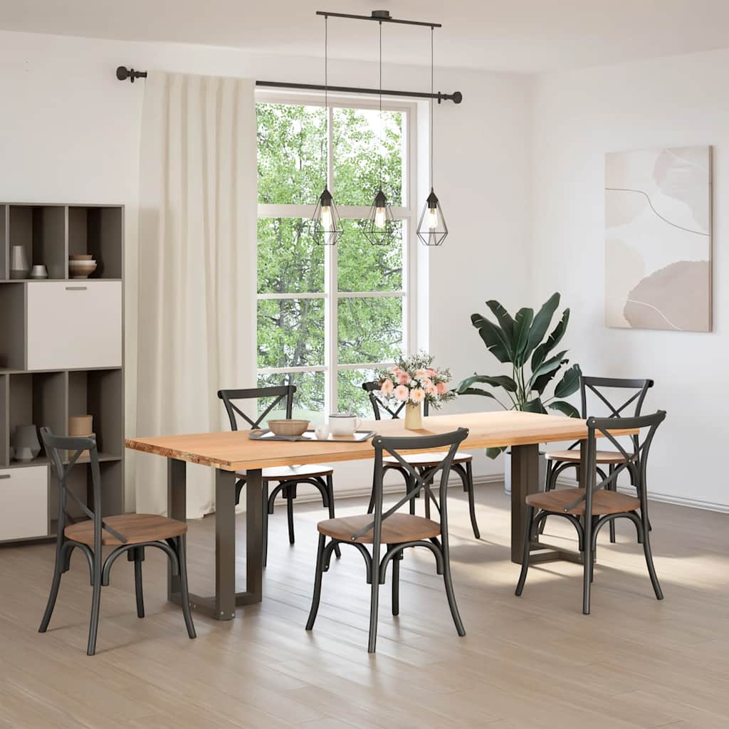 Pés de mesa de jantar em forma de t, 2 peças, preto, 60x35x(72-73) cm, aço