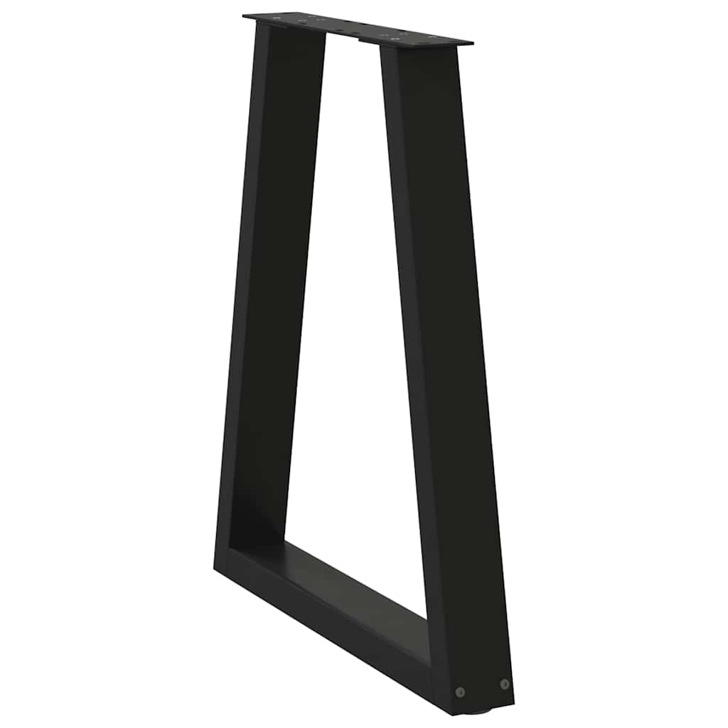 Pés para mesa de jantar em formato de v, 2 peças, preto, 50x(72-73,3) cm, aço