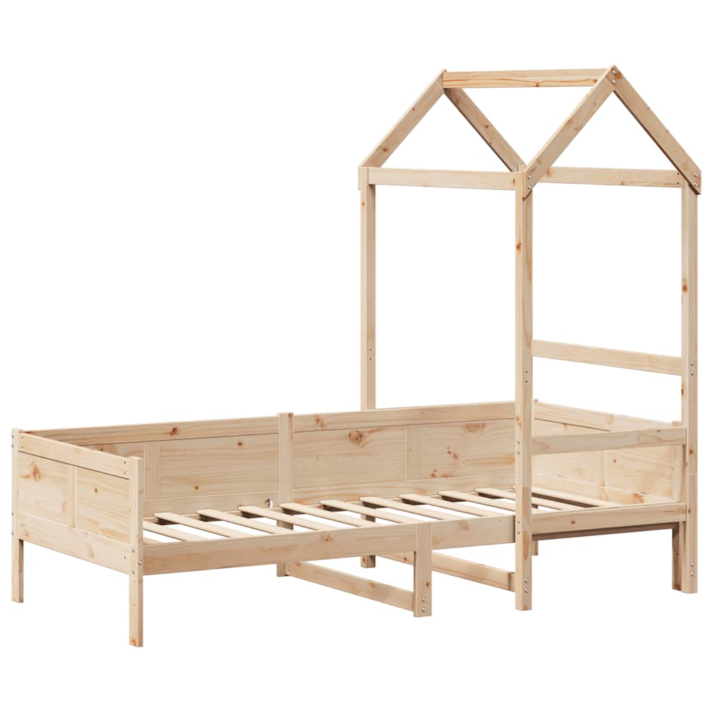 Sofá-cama com telhado 80x200 cm madeira de pinho maciça