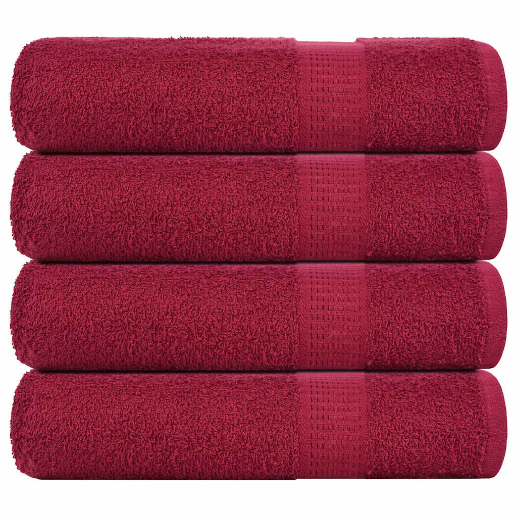 Toalhas de banho frogn 4 pcs 100x150 cm 360 g/m² bordéus