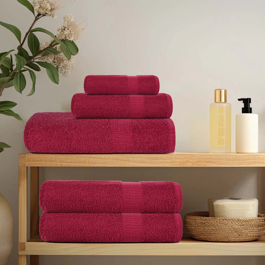 Toalhas de banho frogn 4 pcs 100x150 cm 360 g/m² bordéus