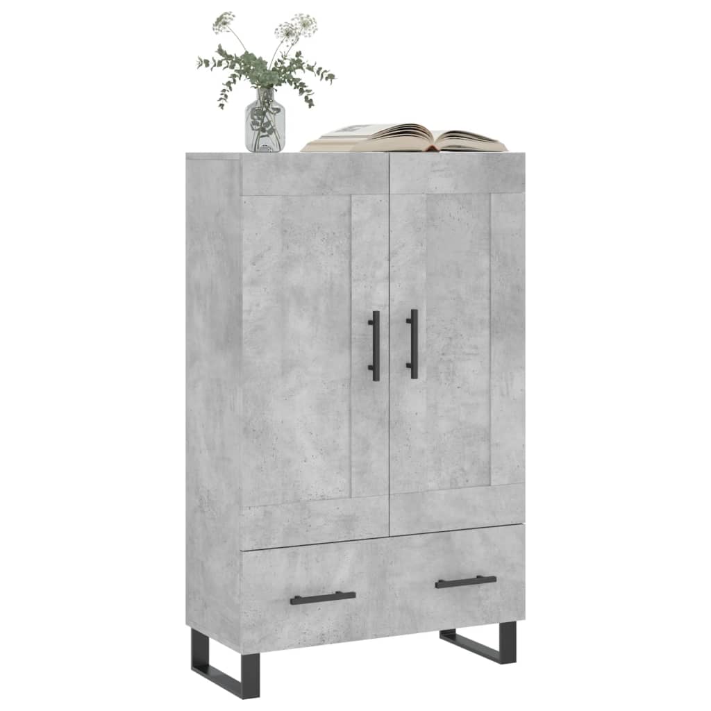 Aparador alto 69,5x31x115 cm derivados de madeira cinza-cimento