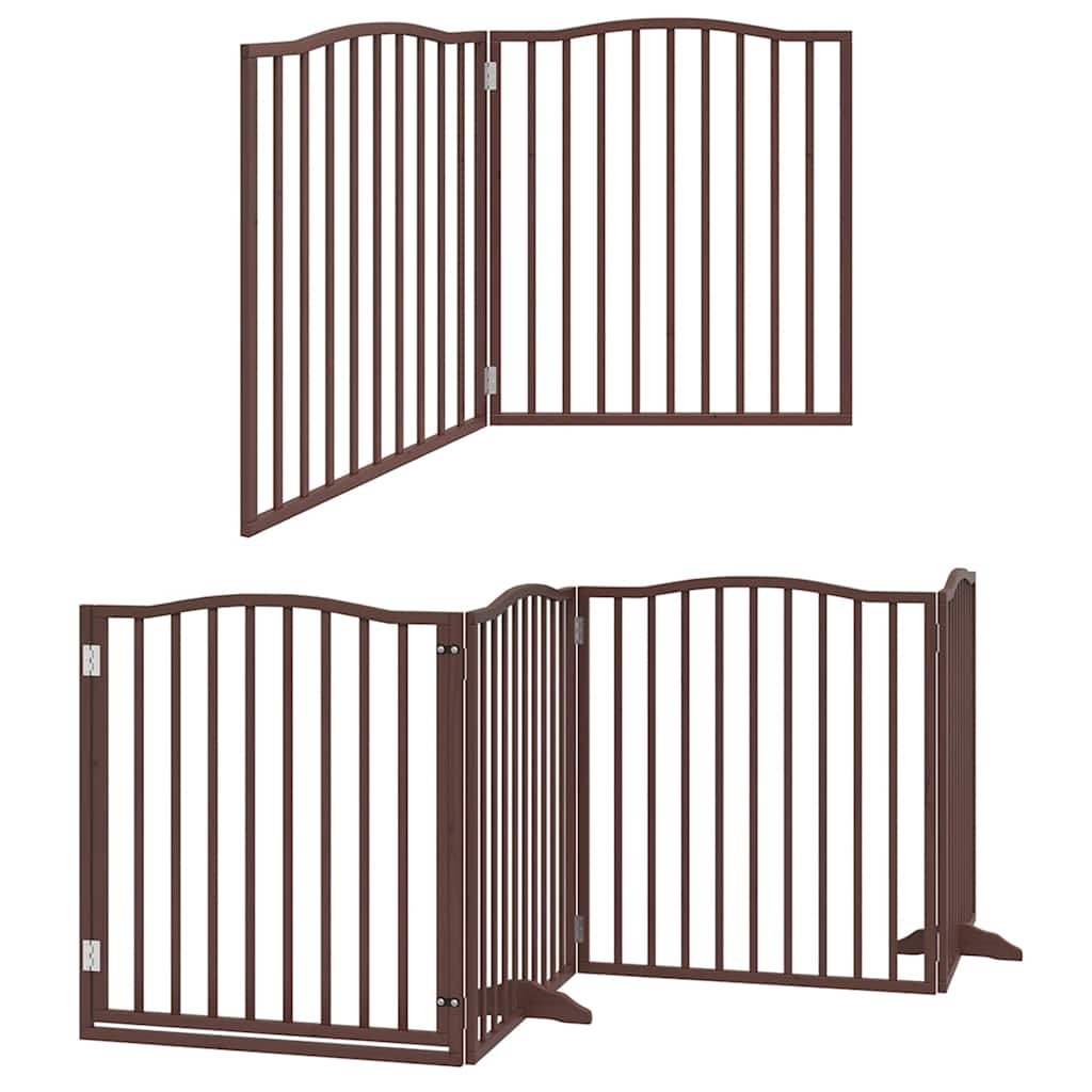 Portão cães c/ porta dobrável 12 painéis 960 cm álamo castanho