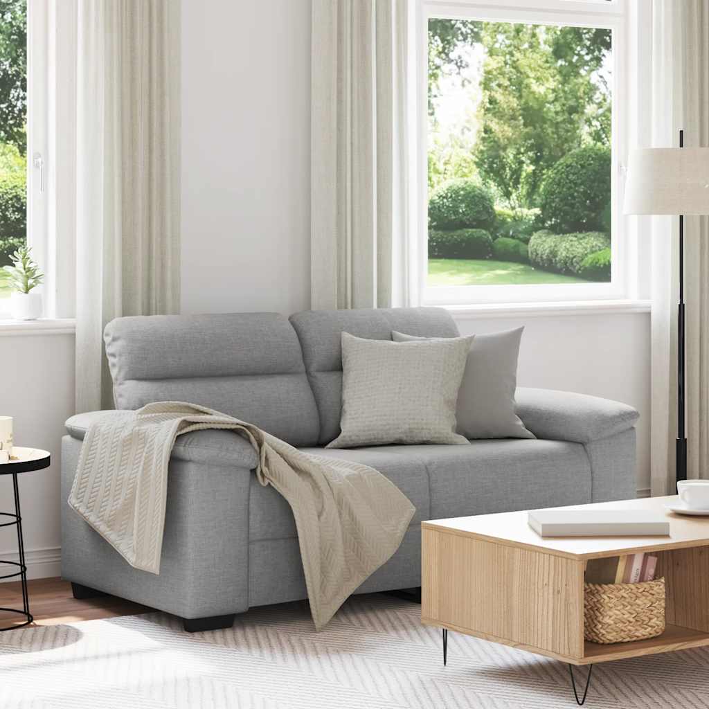 Sofá de 2 lugares 160x81x84 cm tecido cinzento nublado