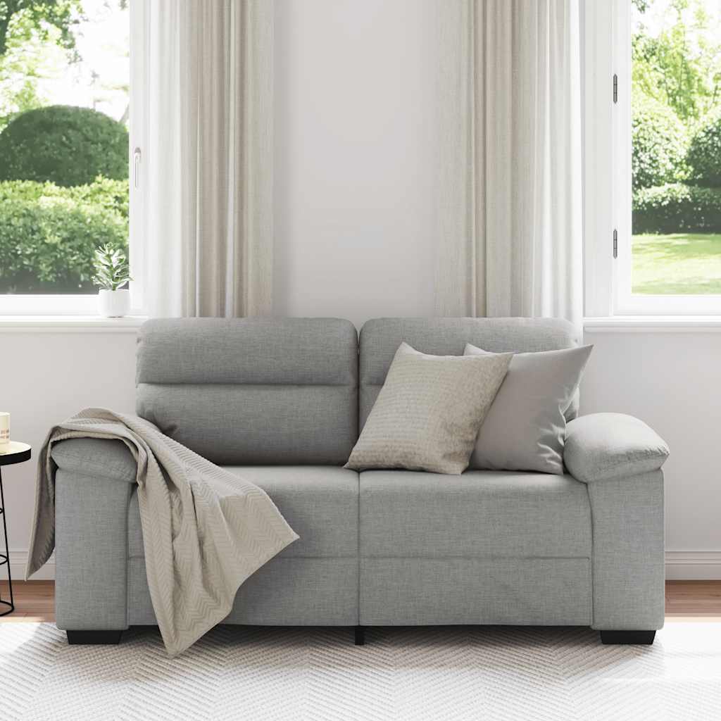 Sofá de 2 lugares 160x81x84 cm tecido cinzento nublado