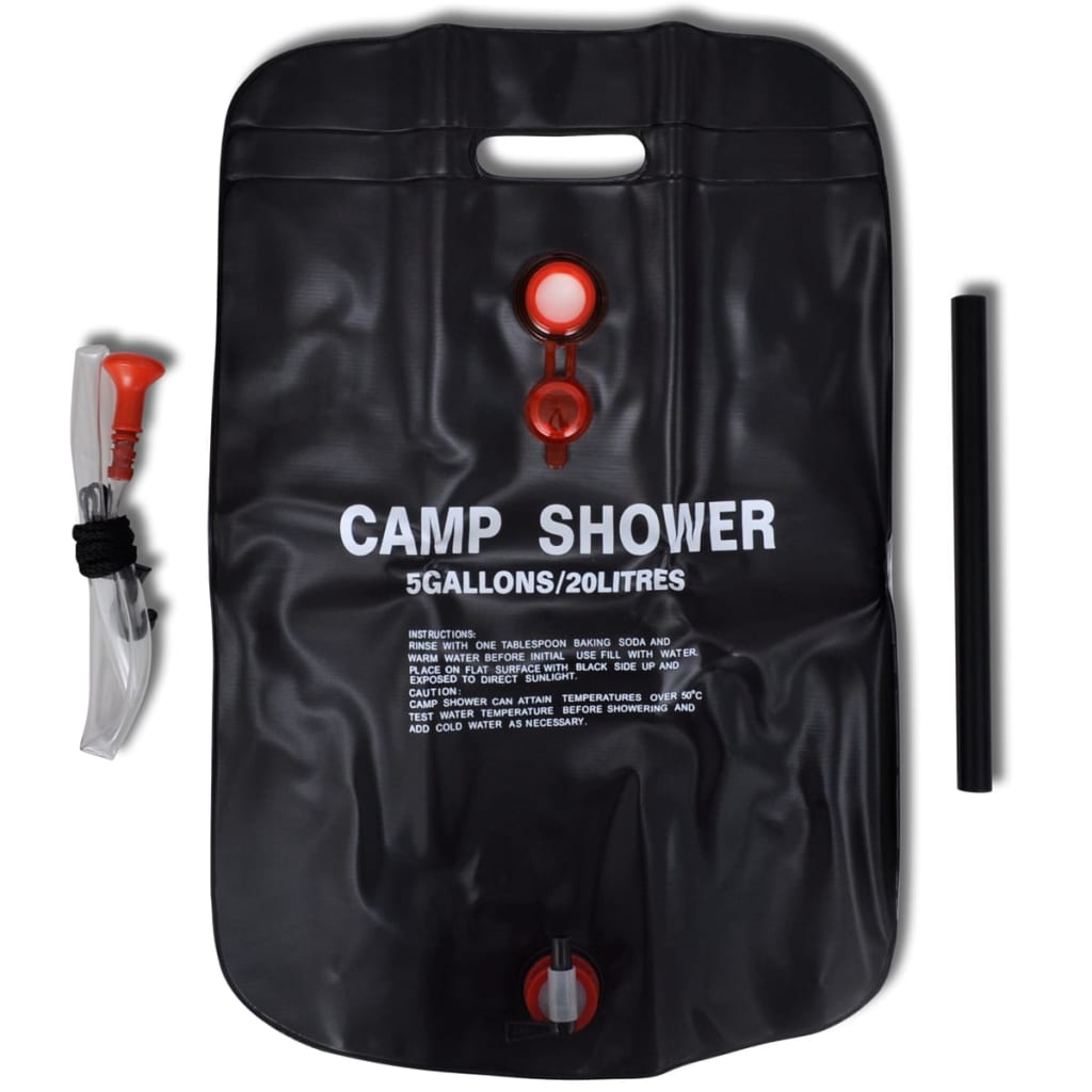 Chuveiro com aquecimento solar para campismo/exterior 20 l 2 pcs