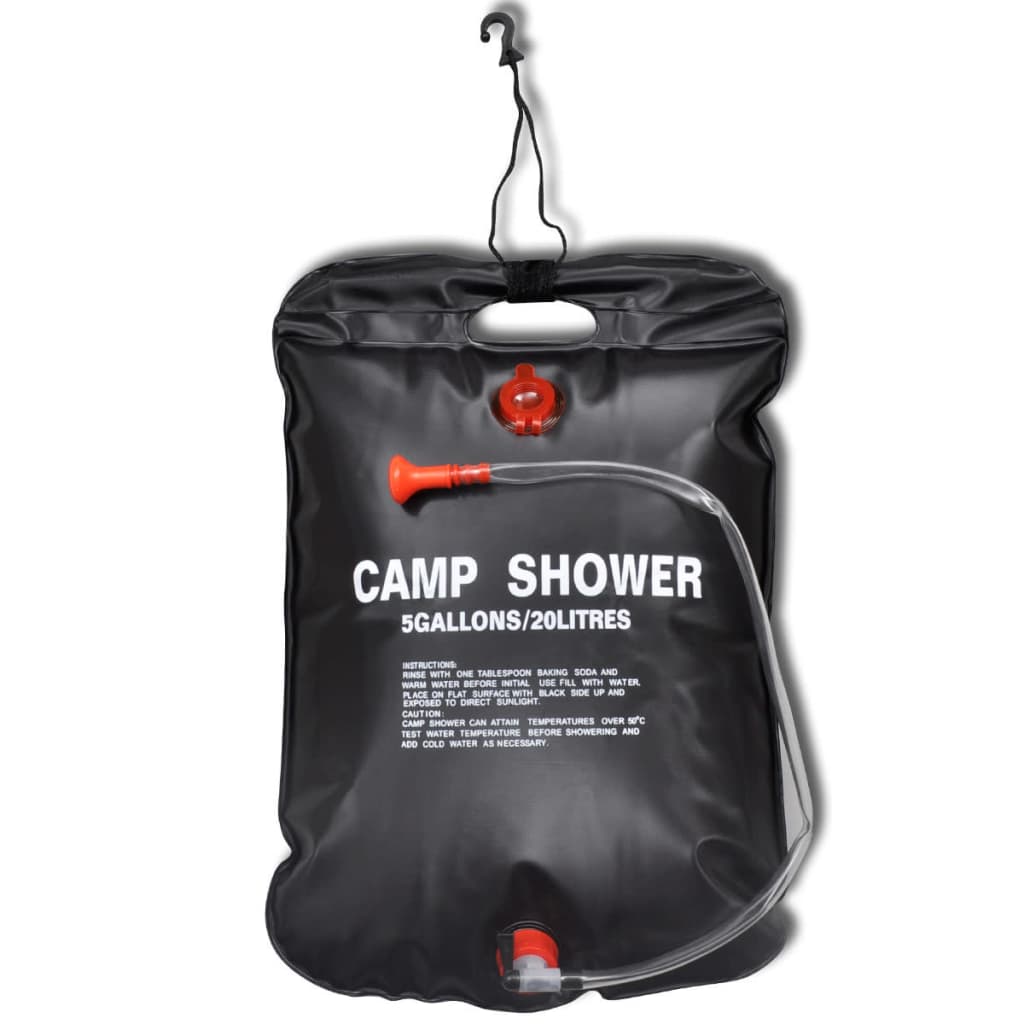 Chuveiro com aquecimento solar para campismo/exterior 20 l 2 pcs