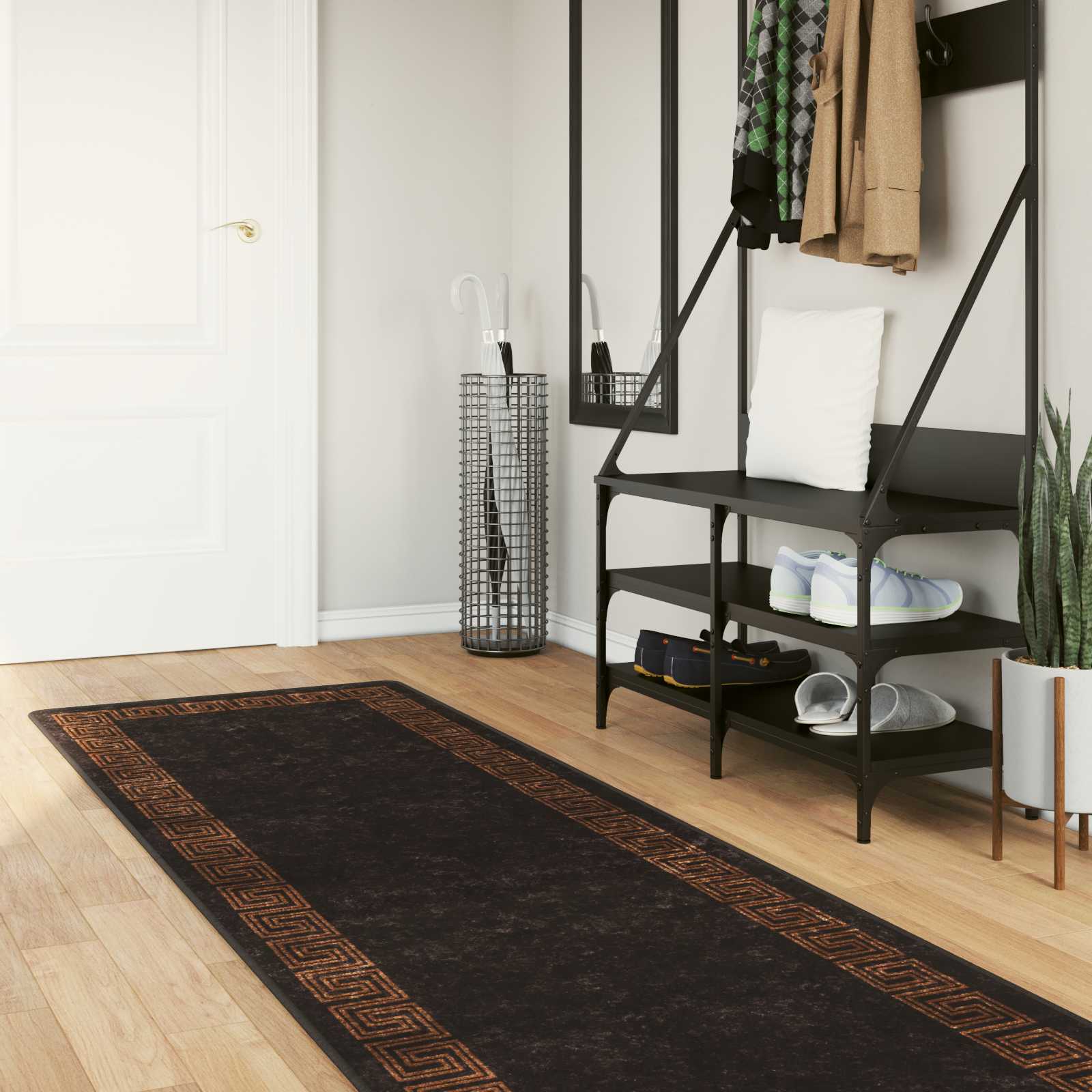 Passadeira marsa preto 100 x 450 cm poliéster e PVC