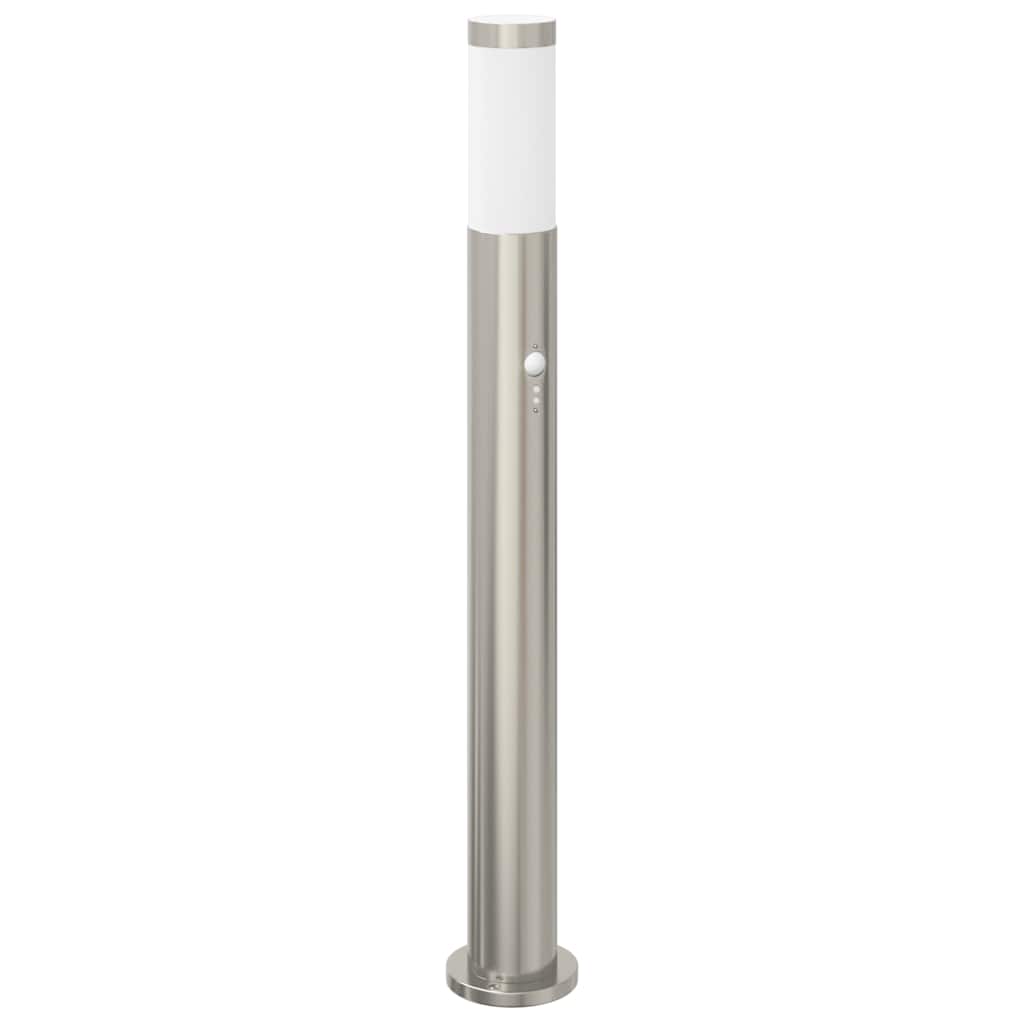 Luminárias de balizamento com sensor, 3 peças, 80 cm, aço inoxidável, IP44