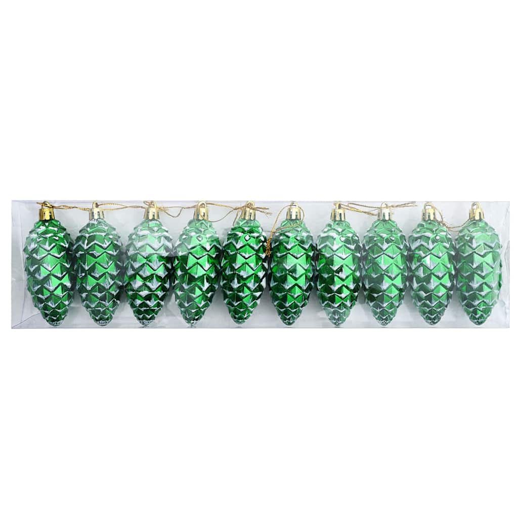Bola de pinheiro de natal 40 unid. verde 4 x 9 cm plástico leds