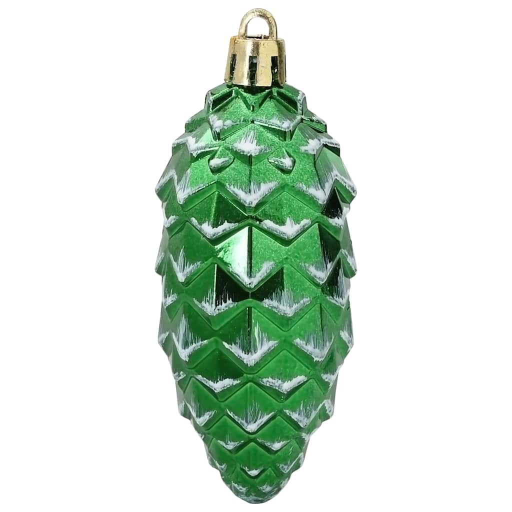 Bola de pinheiro de natal 40 unid. verde 4 x 9 cm plástico leds