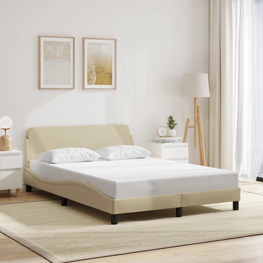 Estrutura de cama dover 120x200 cm tecido cor creme