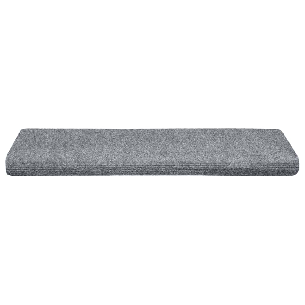Tapetes de escada autoadesivos 5 peças 65x21x4 cm cinza claro com borda retangular