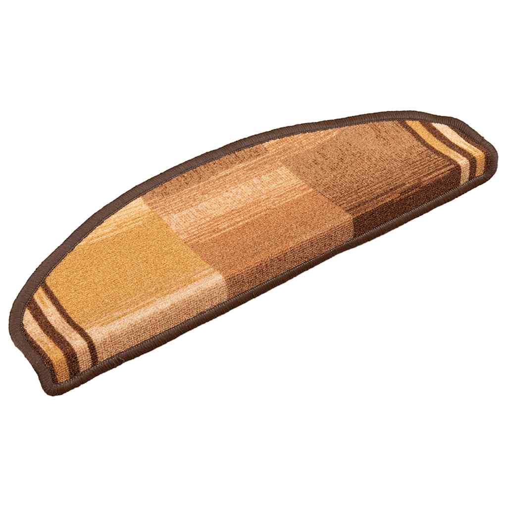 Tapetes de escada adesivos 15 pcs 65x21x4 cm castanho