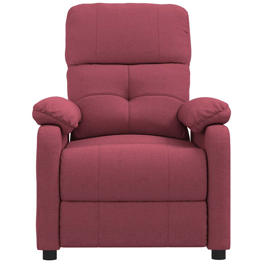Poltrona de massagens elétrica reclinável tecido vermelho tinto