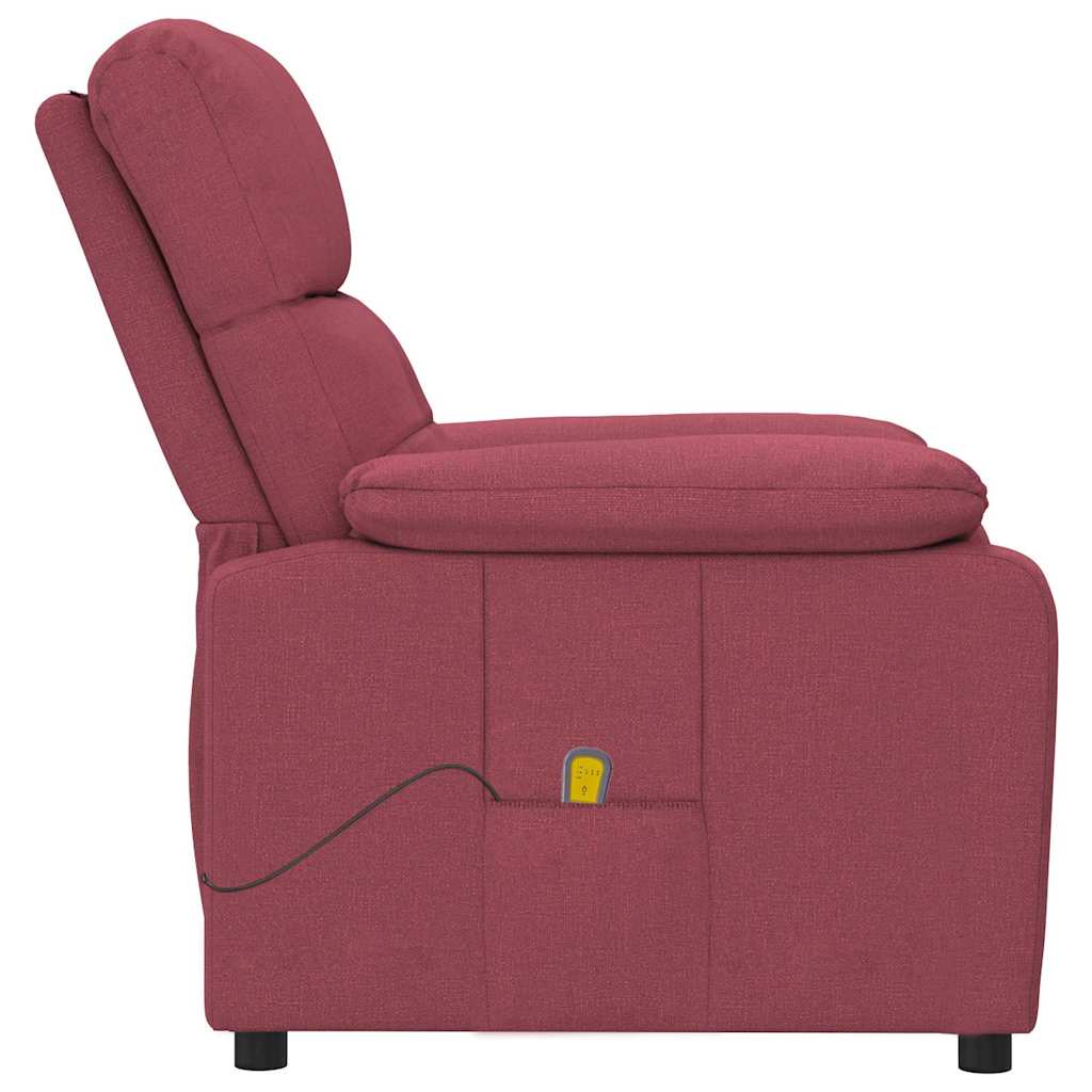 Poltrona de massagens elétrica reclinável tecido vermelho tinto
