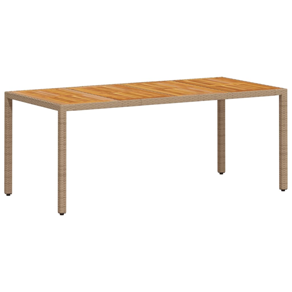 7 Pcs conjunto jantar jardim c/ almofadões vime PE/acácia bege