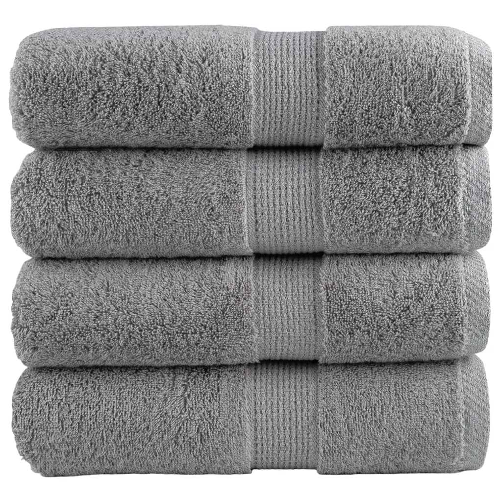 Toalhas de rosto premium solund 4 unidades cinza 30x30 cm 600 g/m²