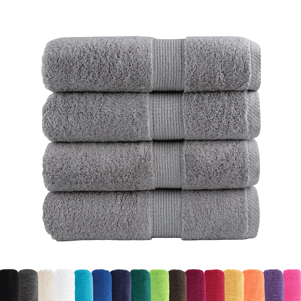Toalhas de rosto premium solund 4 unidades cinza 30x30 cm 600 g/m²