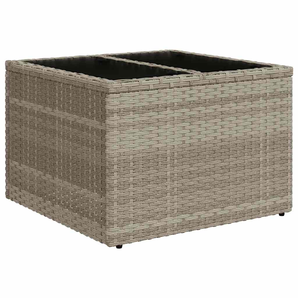 9 Pcs conj. sofás jardim com almofadões vime PE cinzento-claro