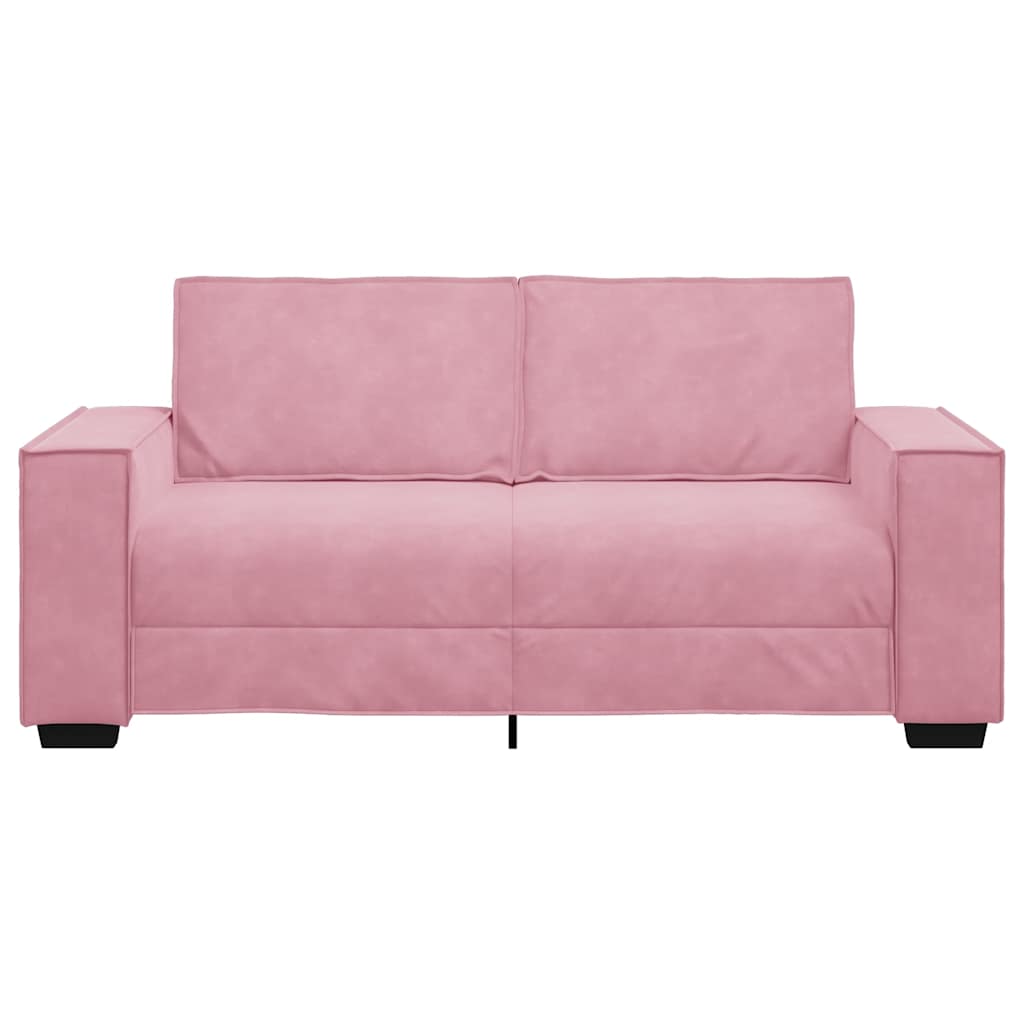 Sofá de 2 lugares rosa, 180x78x84 cm, veludo