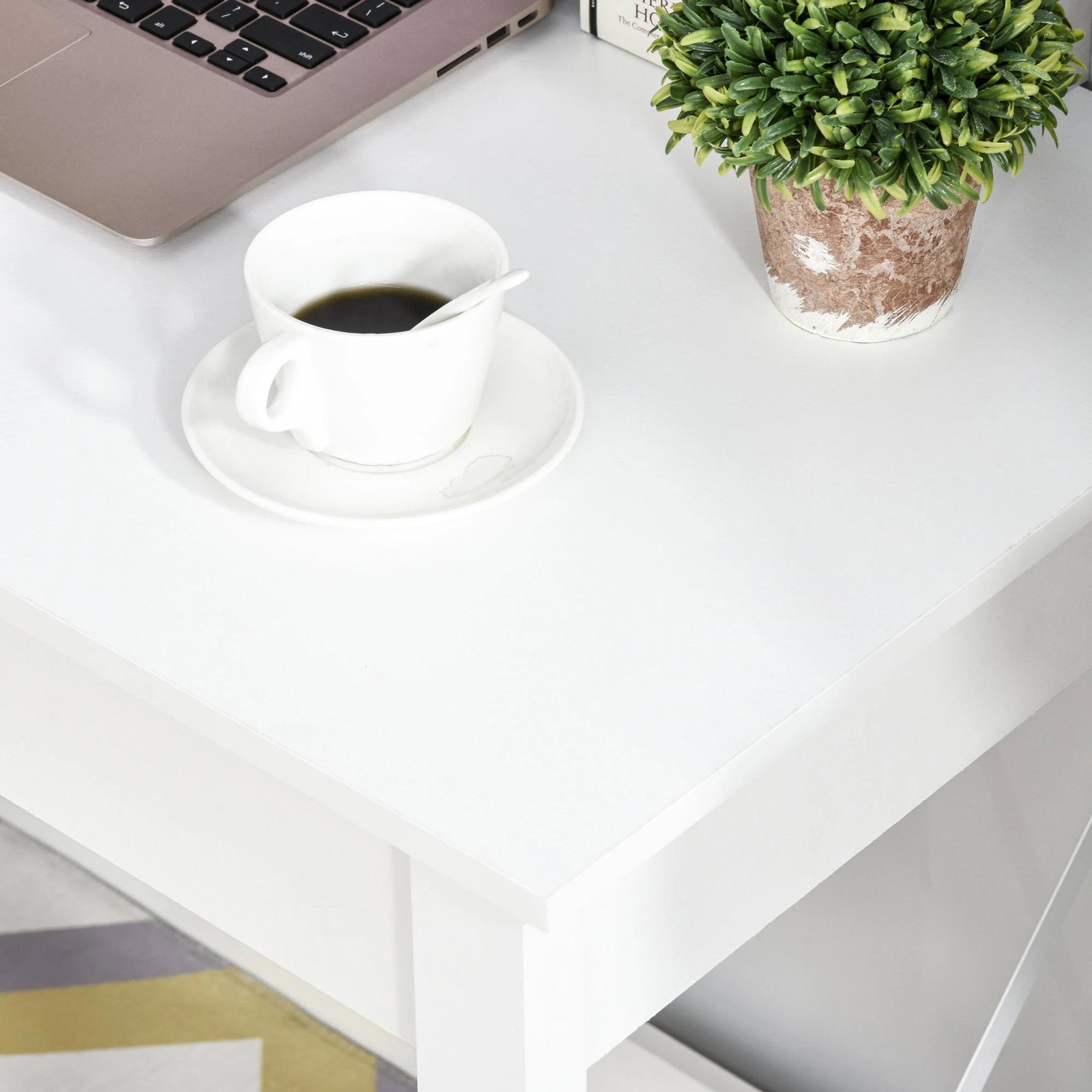 Mesa de escritório multifuncional moderna e minimalista 105x50x76 cm branco