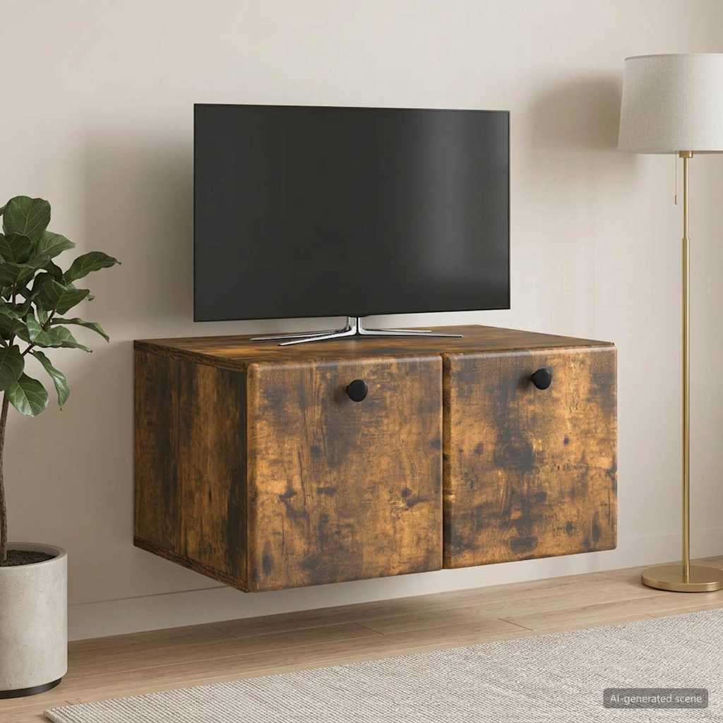 Gabinete de TV de parede 59,5 x 41 x 30 cm carvalho fumado