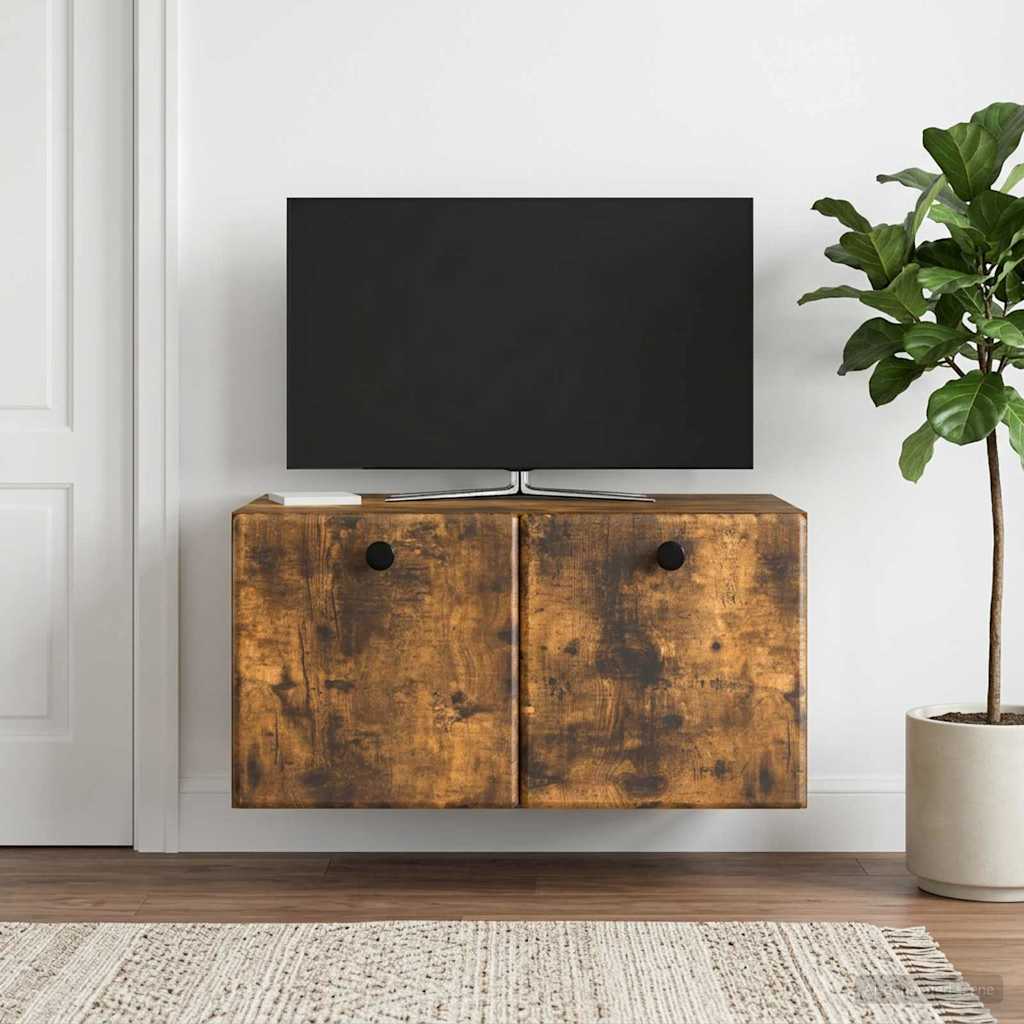 Gabinete de TV de parede 59,5 x 41 x 30 cm carvalho fumado