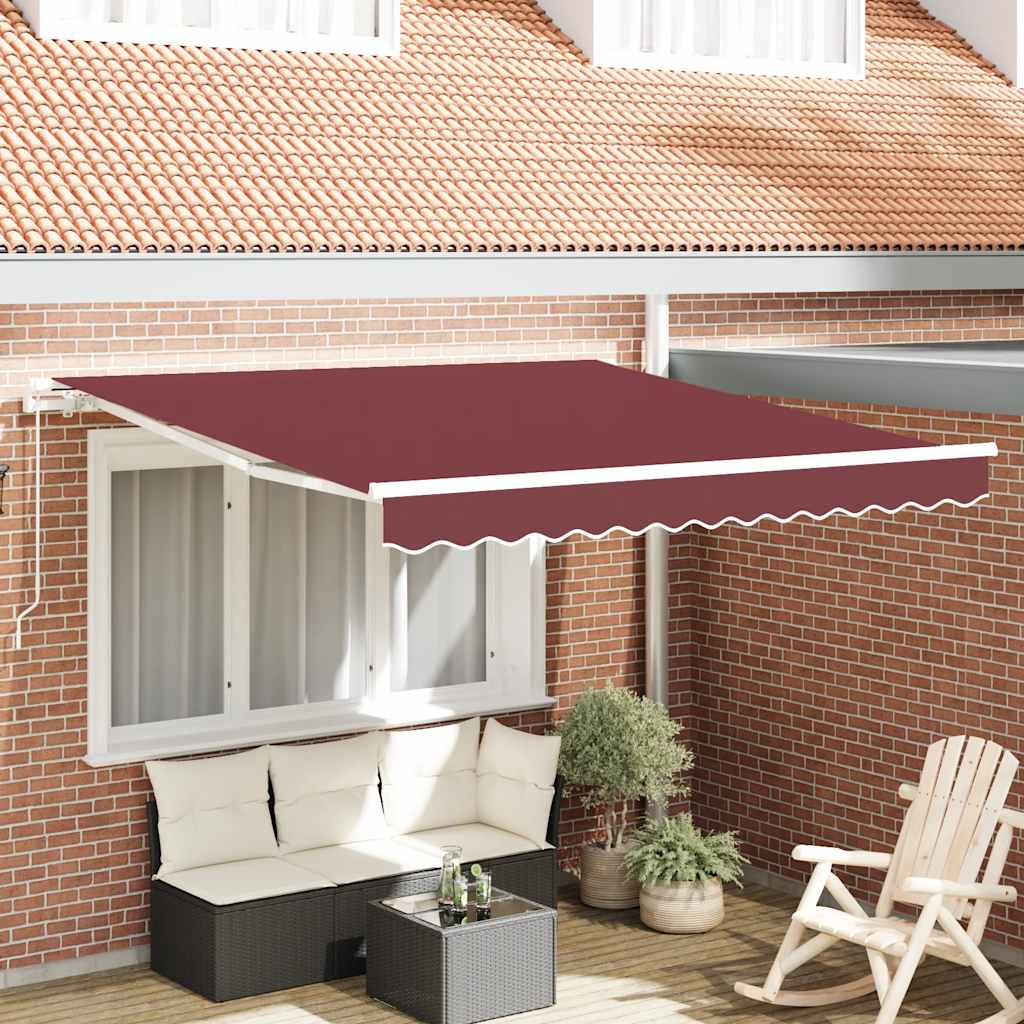 Toldo retrátil manual 300x250 cm bordô