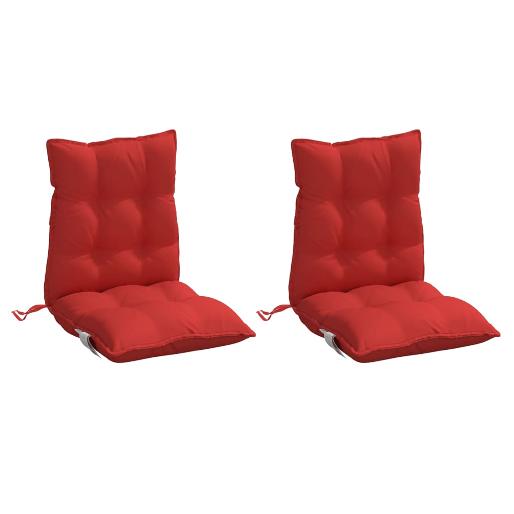 Almofadões cadeira encosto baixo 2 pcs tecido oxford vermelho