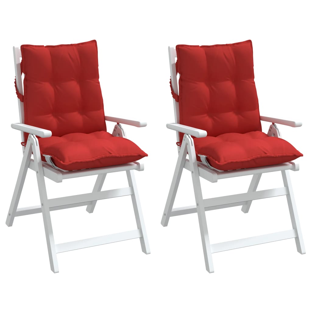 Almofadões cadeira encosto baixo 2 pcs tecido oxford vermelho