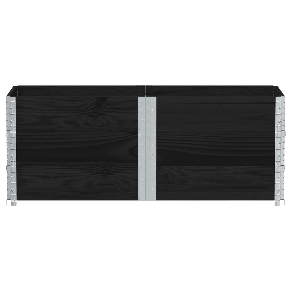 Colares p/ paletes 3 pcs 150x50 cm madeira pinho maciça preto