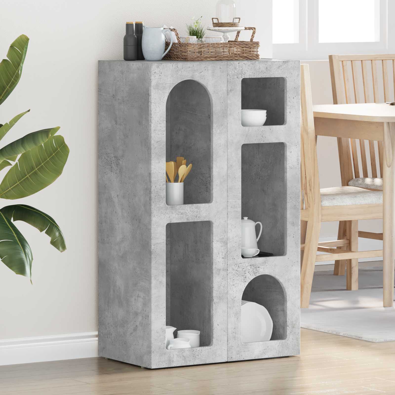 Buffet elst cinzento 59 x 35 x 100,5 cm derivados de madeira