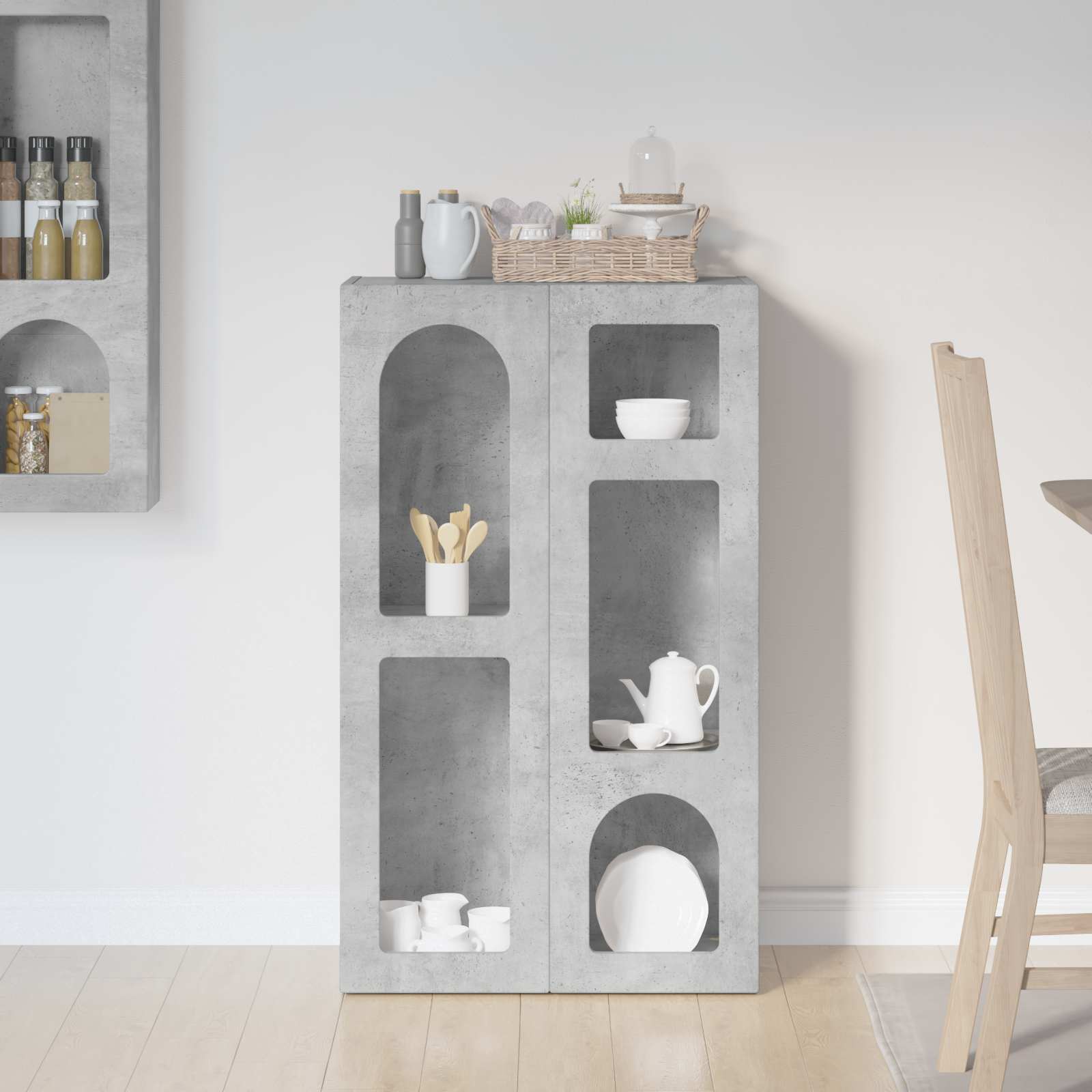 Buffet elst cinzento 59 x 35 x 100,5 cm derivados de madeira